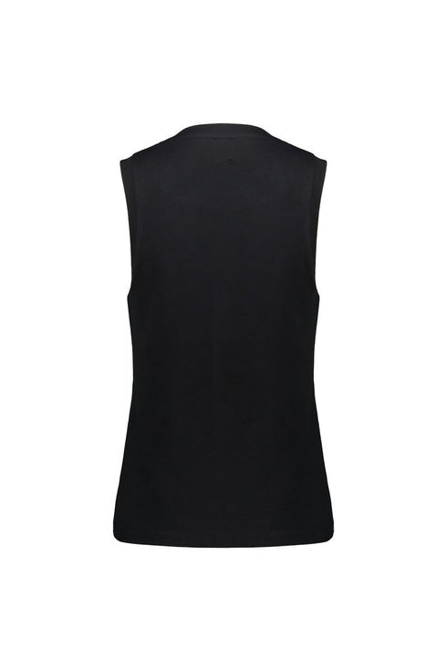 Canotta Donna JIFFY in cotone jersey con Logo lettering Nero argento CIESSE PIUMINI- Francavilla Moda